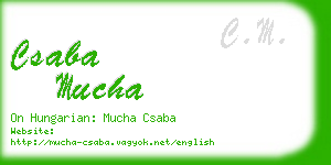 csaba mucha business card